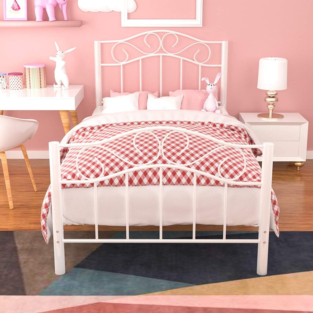  mecor Twin XL Curved Metal Bed Frame