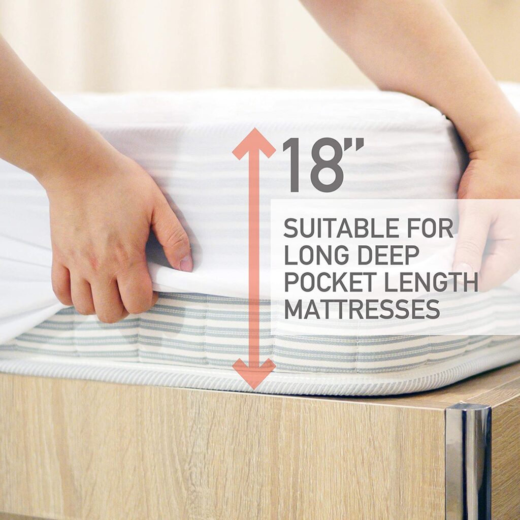 FeelAtHome Hypoallergenic Fitted Mattress Pad Topper